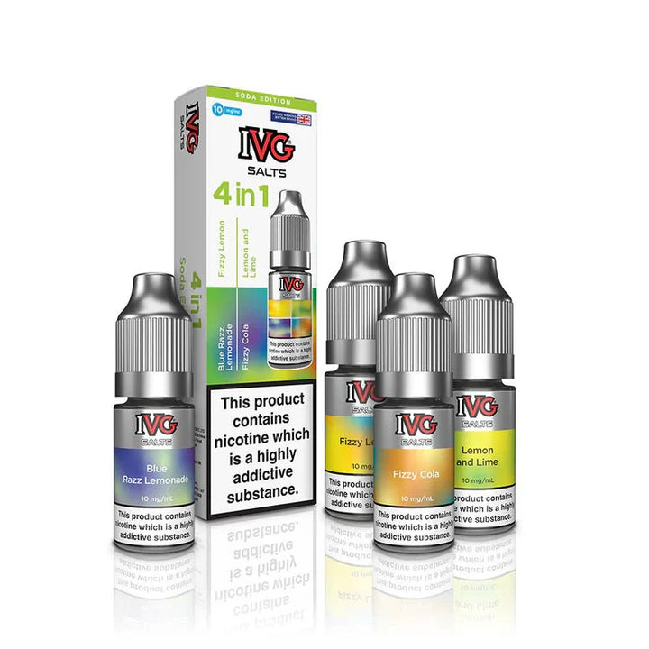 4 in 1 IVG Nic Salt 10ml E-liquids Pack of 10 | 4 Flavours - Vape Wholesale Mcr