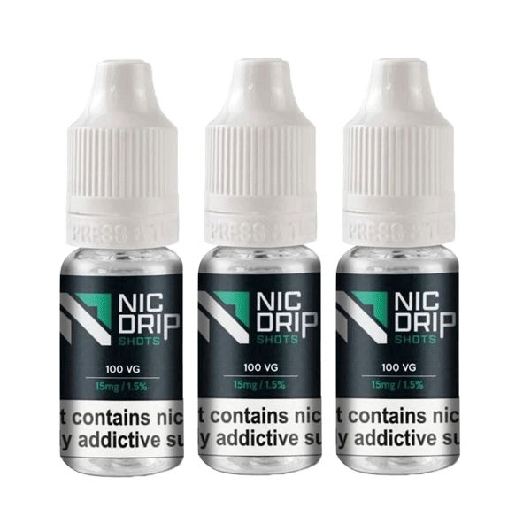 NIC DRIP - NICOTINE SHOT 15MG 50VG [BOX OF 100]