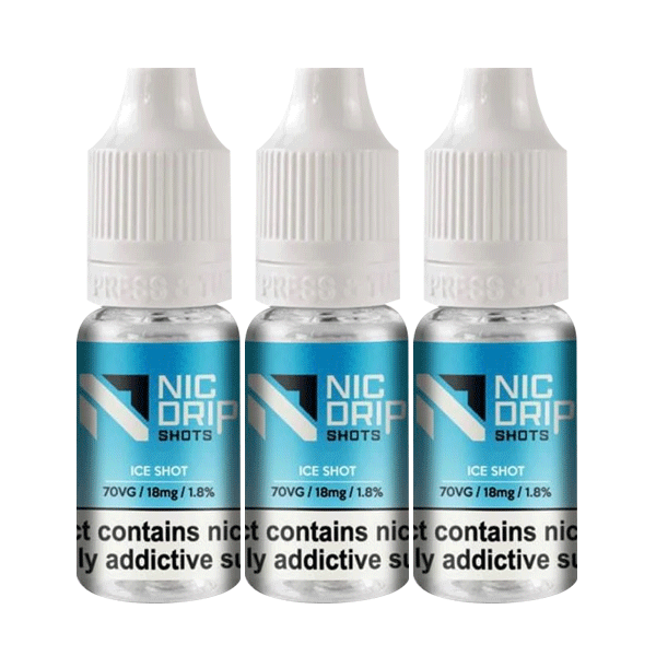 NIC DRIP - 70VG - 18MG - ICE SHOT - BOX OF 120