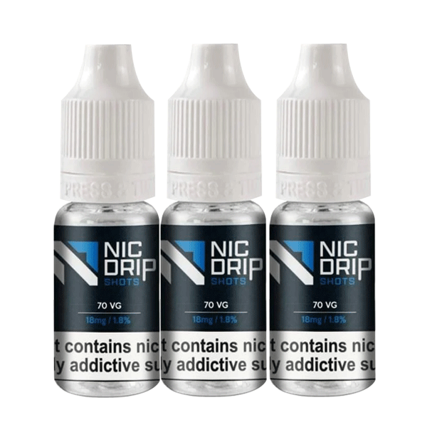 NIC DRIP - 70VG - 18MG - NICOTINE SHOT - BOX OF 120