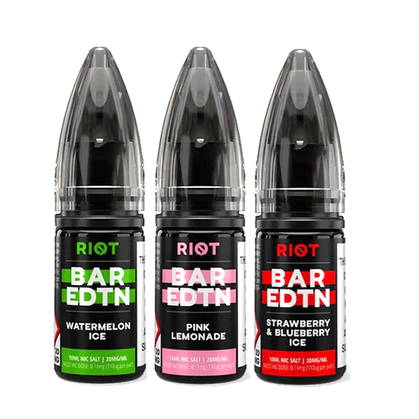 Riot Bar EDTN Nic Salt E-Liquid 10ml Pack of 10