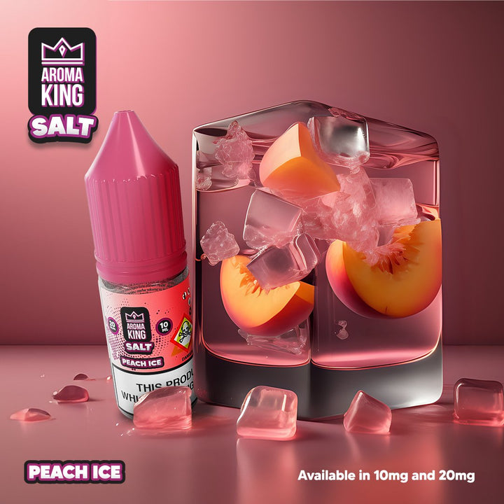 Aroma King Nic Salts 10ml E-liquids - Box of 10-Peach Ice-vapeukwholesale