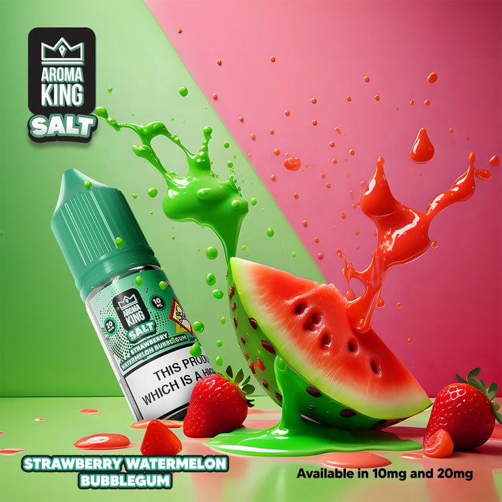 Aroma King Nic Salts 10ml E-liquids - Box of 10-Strawberry Watermelon Bubblegum-vapeukwholesale