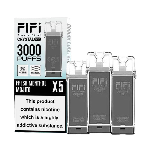 Crystal FIFI 3000 Puffs 5 in 1 Replacement Pods - Box of 10-Apple Peach-vapeukwholesale
