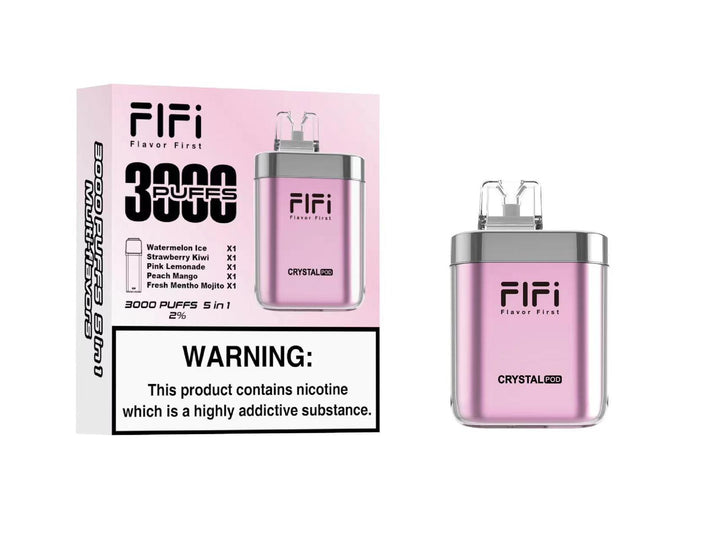 FiFi Crystal Pod 3000 Puffs Disposable Vape Pod 5 in 1-Pink Edition-vapeukwholesale