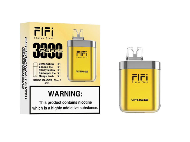 FiFi Crystal Pod 3000 Puffs Disposable Vape Pod 5 in 1-Yellow Edition-vapeukwholesale