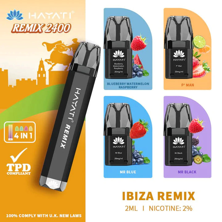 Hayati Remix 2400 Puffs 4 in 1 Disposable Vape Pod Kit - #Simbavapeswholesale#