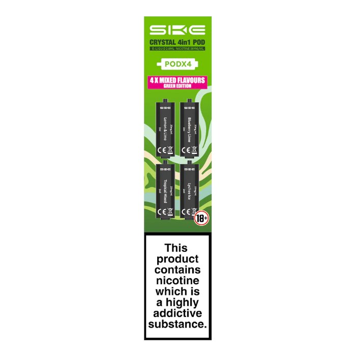 Ske Crystal 4 in 1 Pre Filled Replacement Pods - Box of 10-Green Edition-vapeukwholesale