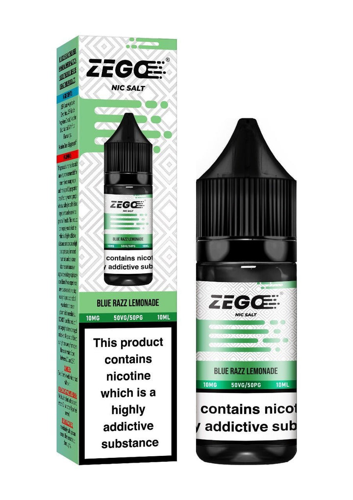 Zego Nic Salt 10ml E-Liquid - Box of 10-Blue Razz Lemonade-vapeukwholesale