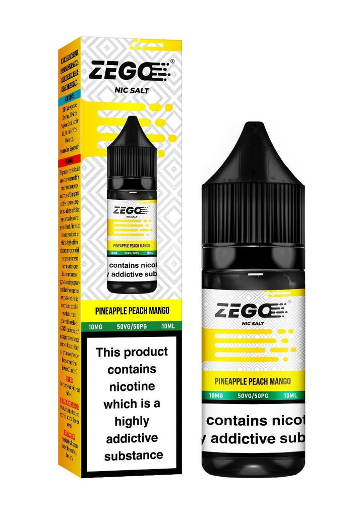 Zego Nic Salt 10ml E-Liquid - Box of 10-Pineapple Peach Mango-vapeukwholesale