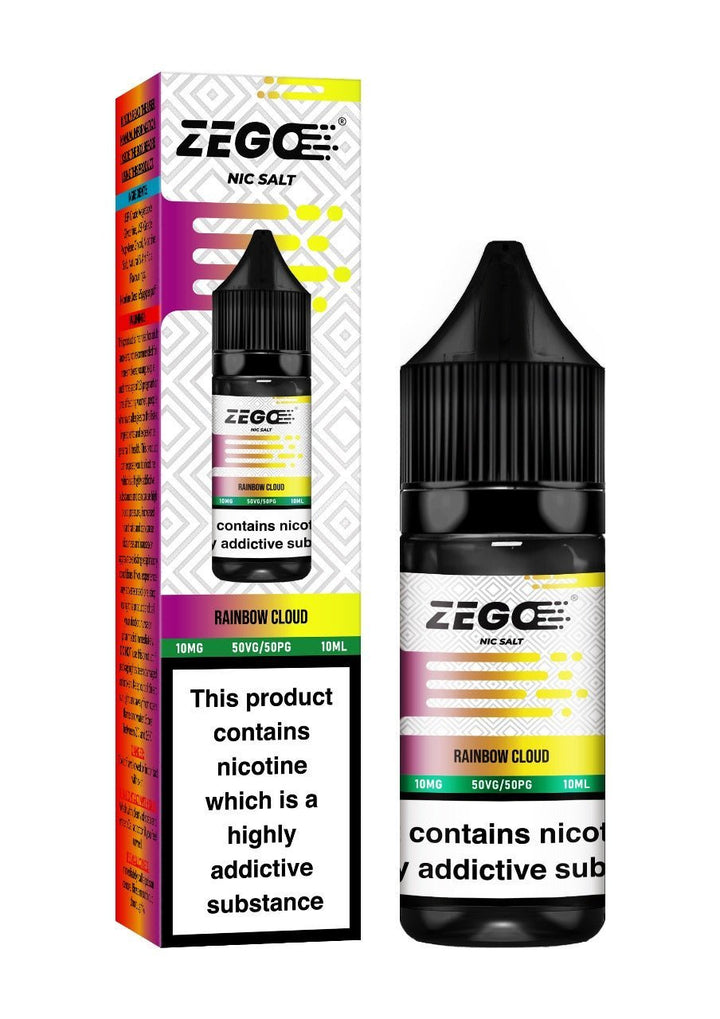 Zego Nic Salt 10ml E-Liquid - Box of 10-Rainbow Cloud-vapeukwholesale