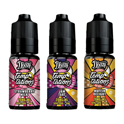 Doozy Temptations Salt 10ml E Liquid – Nic Salts Pack of 10