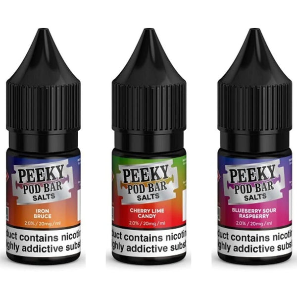 Peeky Pod Bar Salt 10ml E Liquid – Nic Salts Pack of 10