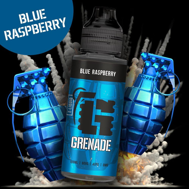 Grenade Blue Raspberry E-Liquid-100ml - Mcr Vape Distro